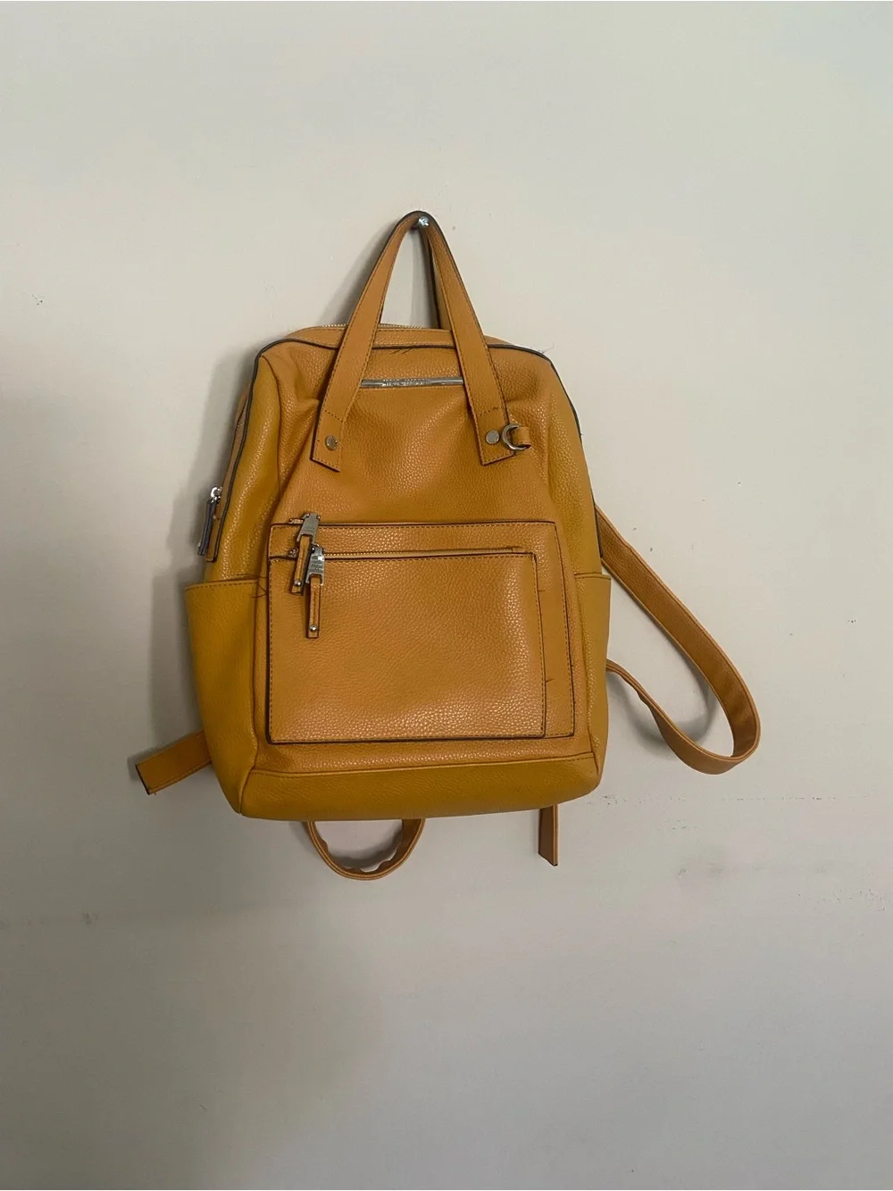 Steve Madden Mustard Leather Backpack Tote